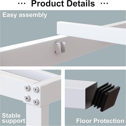 18 Inch King Bed Frame Heavy Duty Metal Platform No Box Spring Needed, Maximum Storage, Easy Assembly, Noise Free, White