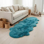 Premium Genuine Sheepskin Rug 2' x 6' Long Fur Soft & Natural Bedside Area Rug, Beach Blue, Double Pelt