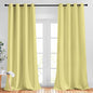 NICETOWN Room Darkening Curtains Panels for Window - Home Fashion Machine Washable Ring Top Solid Room Darkening Draperies for Kid's Room (2 Panels, 52 inches W x 95 inches, Paler Yellow)