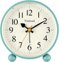 4.5" Vintage Retro Analog Alarm Clock, Super Silent Non Ticking Small Clock with Manual Light, Snooze, Battery Operated, for Living Room, Bedroom, Bedside, Desk(Green)