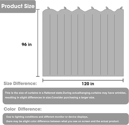 Room Divider Blackout Curtain Track Curtains Wall Dividers Panels Screen for Living Rooms Bedroom Office Privacy Partition Separation, W120 × L96 Inch,1 Panel, Beige