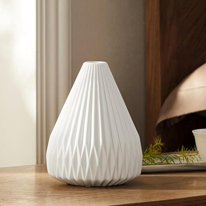 RONDURE 9.1" Modern Ceramic Table Lamp, Fully Dimmable Modern Bedside Lamps for Bedroom, Living Room and Nightstand, White Translucent Ceramic Shade, Warm Ambient Lighting, Corded, Bulb Included