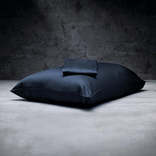 LUXOME 100% Rayon (Viscose) from Bamboo Pillowcase Set (Standard/Queen) | 400 Thread Count | Moisture-Wicking | Envelope Closure | Navy