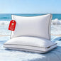 Feather Down Pillows King Size Set of 2 Pack, Luxury Hotel Quality Bed Pillow, Soft Medium Firm Feathers Pillow For Sleeping , Down Surrounded Gusseted Pillows for Side Back Stomach Sleepers 20x36 In