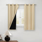 BGment Short 100% Blackout Curtains for Bedroom, Thermal Insulated Energy Efficiency Noise Reducing Grommet Curtains 54 Inch Length with Liner for Small Window 2 Panels Each 42 Inch Wide, Natural