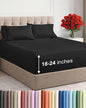 Extra Deep Twin Sheet Set - 4 Piece Breathable and Cooling Sheets - Hotel Luxury Bed Sheets Set - Easy & Secure Fit - Soft, Wrinkle Free and Comfy Sheets Set - Black Sheet Set with Extra Deep Pockets
