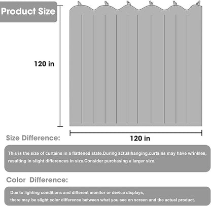 Room Divider Blackout Curtain Track Curtains Wall Dividers Panels Screen for Living Rooms Bedroom Office Privacy Partition Separation, W120 × L120 Inch,1 Panel, Black