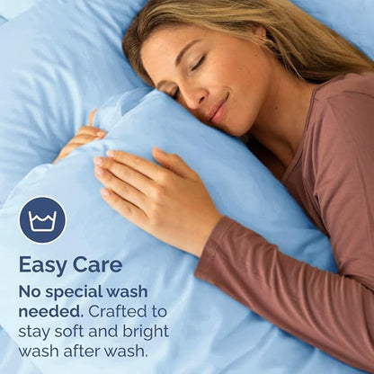 Queen Pillow Cases Set of 8 - Ultra Soft Hotel Quality Pillowcase Covers - Comfy, Cozy & Wrinkle Free - Shrink, Stain & Fade Resistant - Machine Washable Pillow Protectors - 8 Piece Set - Light Blue