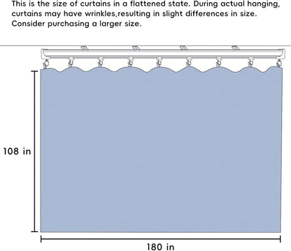 Room Divider Ceiling Mounted Curtains Track Sets Extra Wide Blackout Curtain Flexible Tracks for Bedroom Privacy Partition Separator, 1 Panel Beige Drape and White Rail, W15 x H9ft