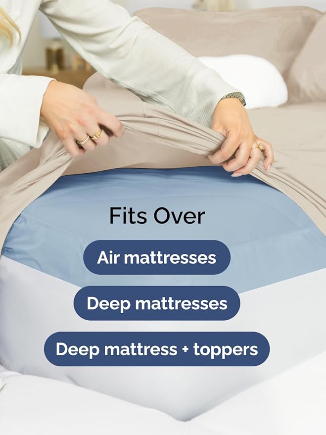 Extra Deep King Sheet Set - 6 Piece Breathable and Cooling Sheets - Hotel Luxury Bed Sheets Set - Easy & Secure Fit - Soft, Wrinkle Free and Comfy Sheets Set - Wheat Sheet Set with Extra Deep Pockets