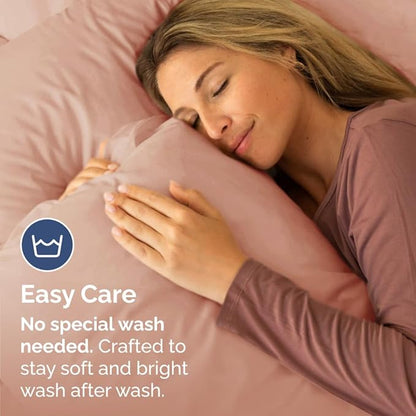 Queen Pillow Cases Set of 4 - Ultra Soft Hotel Quality Pillowcase Covers - Comfy, Cozy & Wrinkle Free - Shrinkage, Stain and Fade Resistant - Machine Washable Pillow Protectors - 4 Piece Set - Mauve