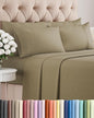 Cal King 6 Piece Sheet Set - Cooling, Comfy & Breathable - Hotel Luxury Bedding, Includes Fitted Sheet for Women, Men, Kids & Teens - 1 Flat, 1 Fitted Sheet, 4 Pillowcases with Deep Pockets - Khaki