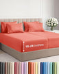 Extra Deep Split King Sheet Set - 7 Piece Breathable & Cooling Sheets - Hotel Luxury Bed Sheets Set - Easy & Secure Fit - Soft, Wrinkle Free & Comfy Sheets Set - Coral Sheet Set w/Extra Deep Pockets