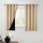 BGment Short 100% Blackout Curtains for Bedroom, Thermal Insulated Energy Efficiency Noise Reducing Grommet Curtains 54 Inch Length with Liner for Small Window 2 Panels Each 52 Inch Wide, Beige
