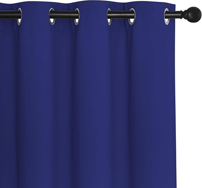 NICETOWN Navy Blackout Curtain for Boys Room, Grommet Privacy Window Treatment Thermal Insulated Room Darkening Sliding Glass Door Drape for Bedroom, 1 Panel, W100 x L72