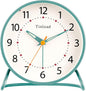 4.5" Antique Retro Analog Alarm Clock, Small Silent Desk Clock with Manual Light, Snooze, for Living Room, Bedroom, Bedside, Desk(Green)