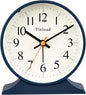 4.5"Retro Analog Alarm Clock,Vintage decor , Super Silent Non Ticking Small Clock with Manual Light, Snooze, Battery Operated, for Bedroom, Living Room, Office,Nightstand, Bedside, Desk ,Table(Blue)