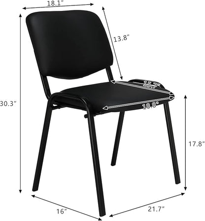 VINGLI Waiting Room Chairs, 5-Pack PU Church Conference Stackable, Office Guest Chairs & Reception Stacking Chair for Meeting Room, Office Lobby, Simple&Space-Saving