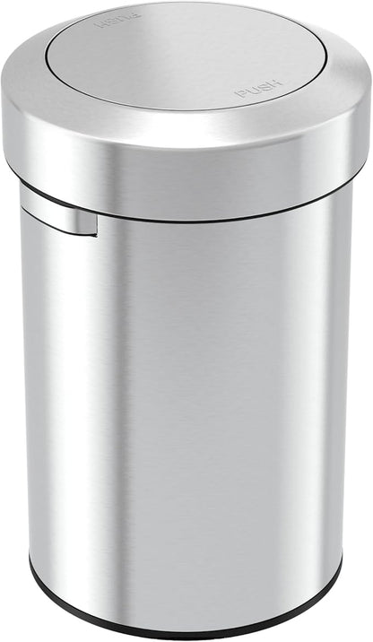 iTouchless Titan 17 Gallon Swing Open Trash Can, Stainless Steel Self-Balance Flip Top Lid Commercial Grade 64 Liter Garbage Can is Perfect for Business, Restaurant, Office and Kitchen