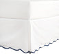 HIG Off White Chic Queen Bed Skirt - Easy Fit Scallop Edge Pleated Bedskirts, 14 Inch Drop Anti-Slip Dust Ruffle, Thick Fabric for Enhanced Privacy, Pre-Washed for Long-Lasting Use(N60022)