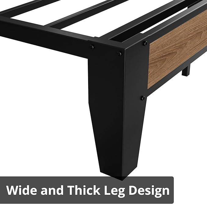 LIKIMIO California King Bed Frames, Storage Headboard with Charging Station, Solid and Stable, Noise Free, No Box Spring Needed, Easy Assembly, Wood and Cream