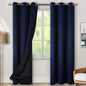 BGment Thermal Insulated 100% Blackout Curtains for Bedroom with Black Liner, Double Layer Full Room Darkening Noise Reducing Grommet Curtain (42 x 84 Inch, Navy Blue, 2 Panels)
