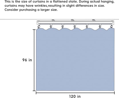 Room Divider Ceiling Mounted Curtains Track Sets Extra Wide Blackout Curtain Flexible Tracks for Bedroom Privacy Partition Separator, 1 Panel White Drape and White Rail, W10 x H8ft