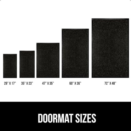 GORILLA GRIP Waterproof Traffic Guard Door Mat, 2 Pack Heavy Duty Entryway Mats, Strong Rubber Back Commercial Utility Rugs for Office Hallway, Garage Floor and Home, Low Profile Carpet, 35x23, Black