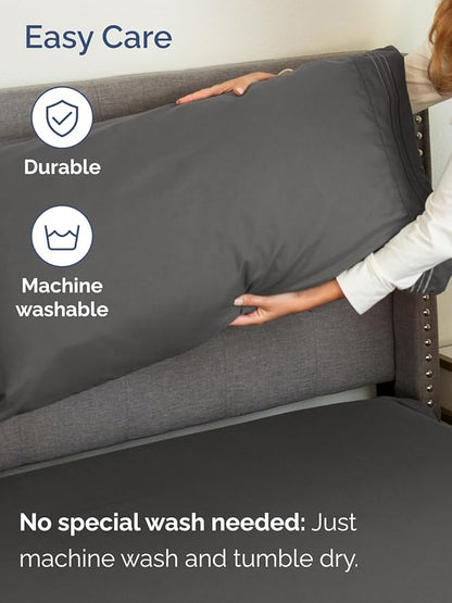 Extra Deep Twin XL Sheet Set - 4 Piece Breathable & Cooling Sheets - Hotel Luxury Bed Sheets Set - Easy & Secure Fit - Soft, Wrinkle Free & Comfy Sheets Set - Charcoal Sheet Set w/Extra Deep Pockets
