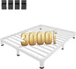 MAF 4 Inch King Metal Platform Bed Frame White with Round Corner Legs, Mattress Slide Stopper, 3000 LBS Heavy Duty Steel Slats Support, Noise Free, No Box Spring Needed, Easy Assembly