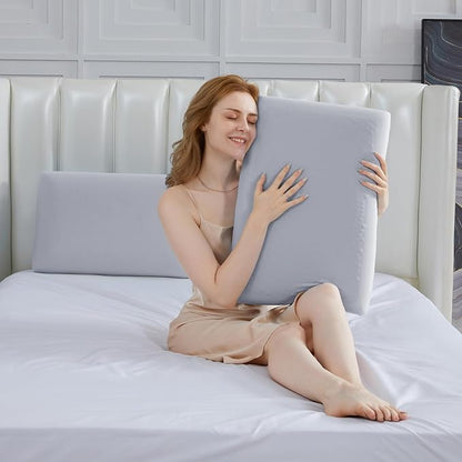 SAPHREAS Cooling Gel Memory Foam Pillow for Side, Back and Stomach Sleepers, Standard Size Cool Bed Pillow for Sleeping, Removable & Machine Washable, Light Grey