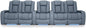 Seatcraft Diamante Zero-Gravity CoolZero Italian Leather Home Theater Seating, Power Headrest, Power Recline, Row of 5 Dual Loveseats, Smokey Blue