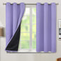 BGment Thermal Insulated 100% Blackout Curtains for Bedroom with Black Liner, Double Layer Full Room Darkening Noise Reducing Grommet Curtain (42 x 45 Inch, Lavender, 2 Panels)