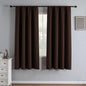 Blackout Curtains 72 Inch Length 2 Panels Set, Black Out Curtains for Bedroom 72 Inch Long, Rod Pocket Energy Saving Room Darkening Drapes for Living Room Window Chocolate(W52 x L72)
