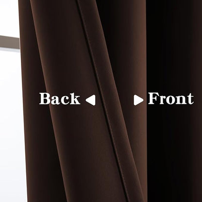 Blackout Curtains for Bedroom 1 Panel, Custom Curtains Thermal Insulated Chocolate, Rod Pocket Room Darkening Drapes for Living Room Windows Luxury Decor(Custom Size,Chocolate)