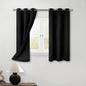 BGment 45 Inch Curtains for Bedroom - Short Blackout Curtains for Small Window/Cafe Thermal Insulated Grommet Drapes, 2 Panels, Each 42 Inch Wide, Black