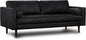 POLY & BARK Napa 88.5" Leather Sofa – Full-Grain Italian-Tanned Aniline Leather, Feather-Down Comfort, Solid Wood Frame, Walnut Legs, Onyx Black
