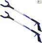 RMS 2-Pack 32 Inch Extra Long Grabber Reacher with Rotating Jaw - Mobility Aid Reaching Assist Tool (Blue)