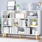 IOTXY Wooden Open Shelf Bookcase - 3-Tier Floor Standing Display Cabinet Rack with Legs, 10 Cubes Bookshelf, Warm White