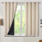 BGment Thermal Insulated 100% Blackout Curtains 45 Inch Length 2 Panels, Total Light Blocking Curtains for Bedroom, Grommet Window Drapes with Thick Black Liner, 52 Inch Wide Each Panel, Champagne