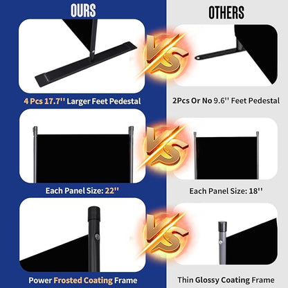 Room Divider and Folding Privacy Screens 6 Panel, 11 Ft Wide Room Partitions Dividers, Portable Room Divider Screen for Room Separtition, Folding Wall Dividers for Rooms, Office, Bedroom, Studio Black