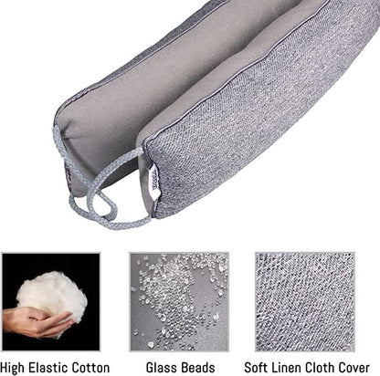 TORRAMI 38" Door Draft Stopper Under Bottom Insulation Noise Air Stopper 2.2LB,Draft Stopper Guard Seal for Doors and Windows - Light Gray