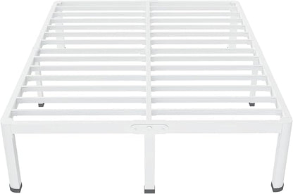 MAF 14 Inch California King Metal Platform Bed Frame White with Round Corner Legs, 3000 LBS Heavy Duty Steel Slats Support, Noise Free, No Box Spring Needed, Easy Assembly
