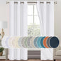 PrinceDeco Blackout Curtains 84 inch Length 2 Panels Set 100% Blackout Curtains for Bedroom Living Room Linen Textured Curtains with White Liner Grommet Room Darkening Curtains, Pure White,W42 X L84