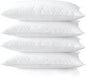 Medium Support Bed Pillows Queen Size Set of 4 Pack for Sleeping 20"x30", Hypoallergenic Skin Friendly Down Alternative Filling for Side Stomach Back Sleeper Machine Washable