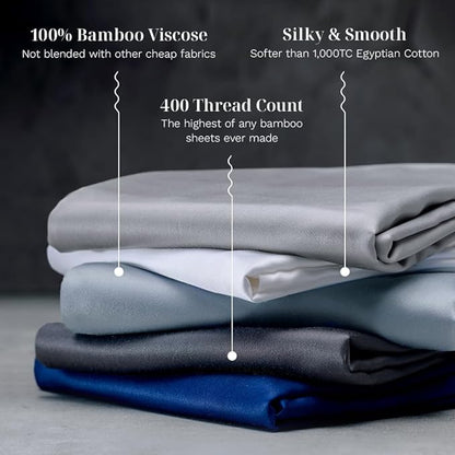 LUXOME Luxury Sheet Set | 100% Viscose from Bamboo | Full Size - Truffle | Deep Pockets | 4-Piece Set (Fitted, Flat, 2 Pillowcases)
