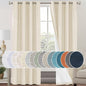 PrinceDeco 100% Blackout Linen Curtains for Bedroom Rich Textured Window Curtain Room Darkening Thick Thermal Curtain for Living Room Light Blocking Curtains & Drapes 84 Inches 2 Panels,Bleached Sand