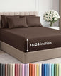 Extra Deep Queen Sheet Set - 6 Piece Breathable and Cooling Sheets - Hotel Luxury Bed Sheets Set - Easy & Secure Fit - Soft, Wrinkle Free and Comfy Sheets Set - Brown Sheet Set with Extra Deep Pockets