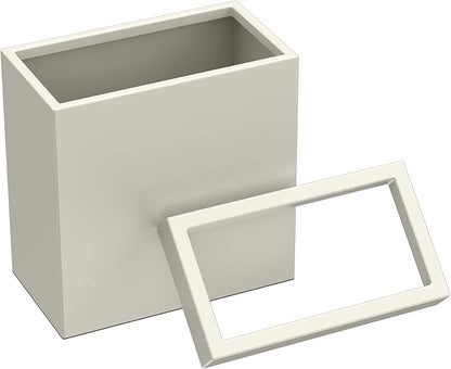 Gatco Modern Rectangle Wastebasket, Matte Pearl - Stainless Steel Trash Can with Removable Lid, Leakproof, 3 Gallon Capacity for Bathroom, Bedroom, Kitchen, or Office