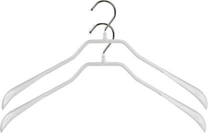 Mawa by Reston Lloyd BodyForm Series Non-Slip Space-Saving Clothes Hanger for Jackets, Suits and Coats, 16-1/2", Style 42/L, White, Set of 2
